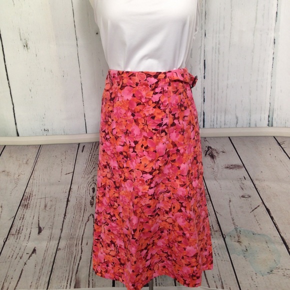 Talbots Dresses & Skirts - Talbots A-line Fuschia Orange Skirt Sz. 16